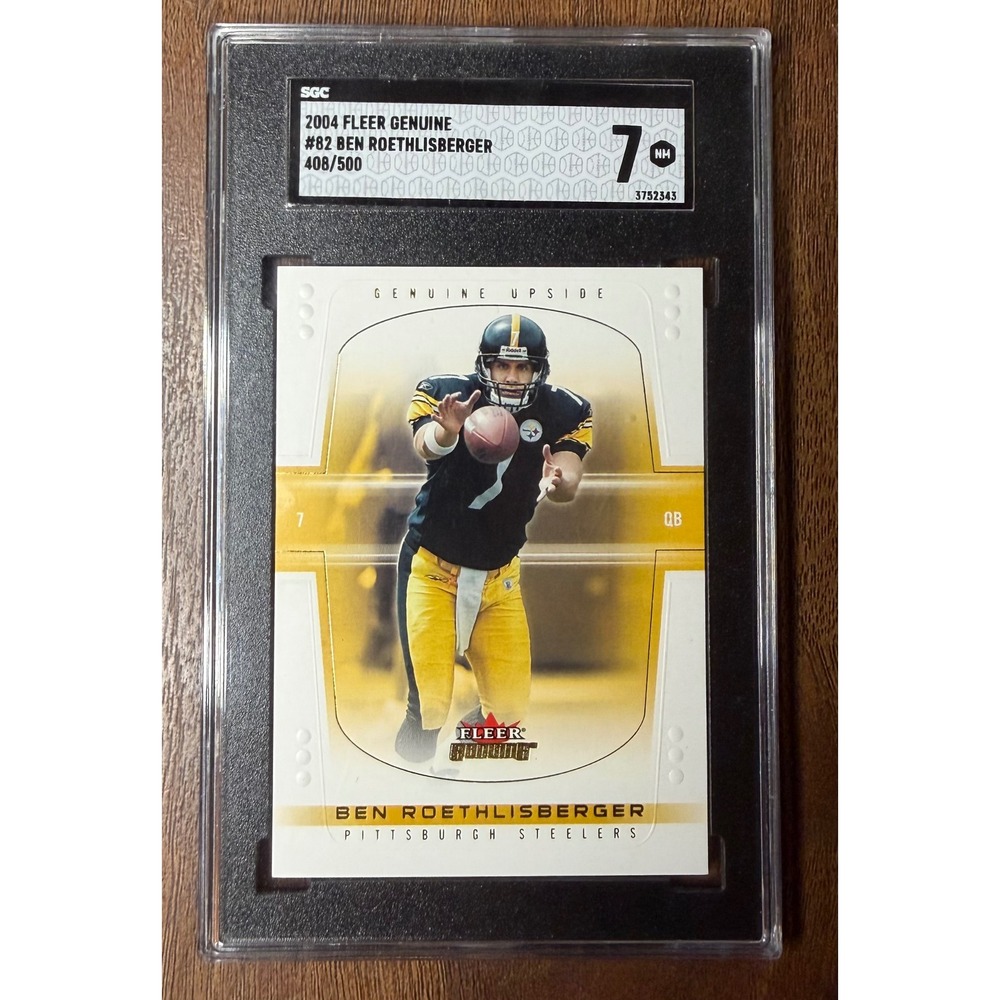 2004 Fleer Genuine Ben Roethlisberger RC #82 SGC 7 NM 408/500 Steelers Rookie